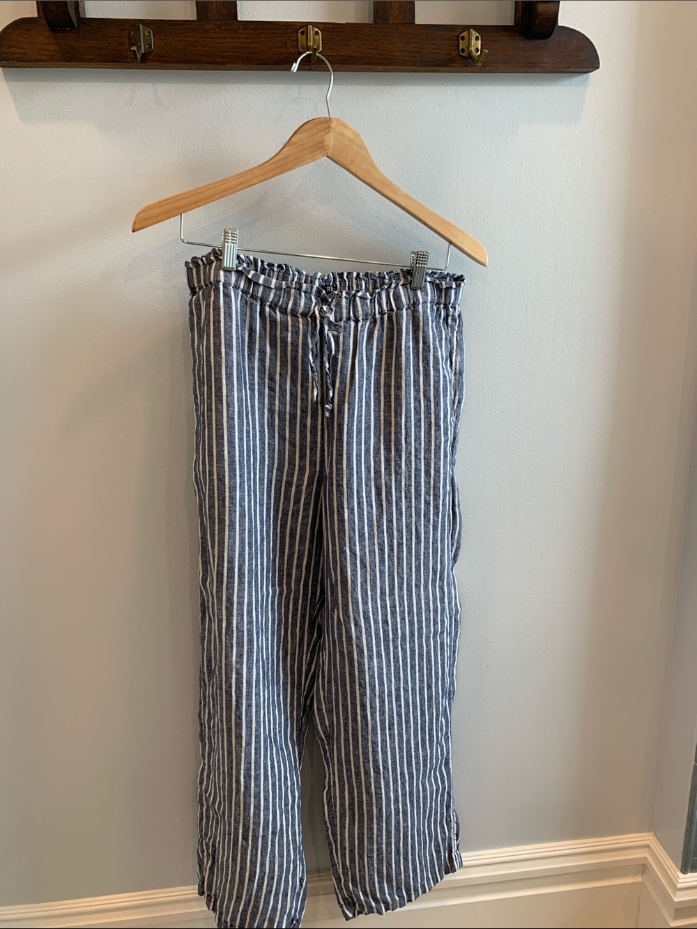 Striped J. Crew linen pants